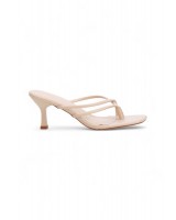 66103 Women Slip on Thong Heels in Beige